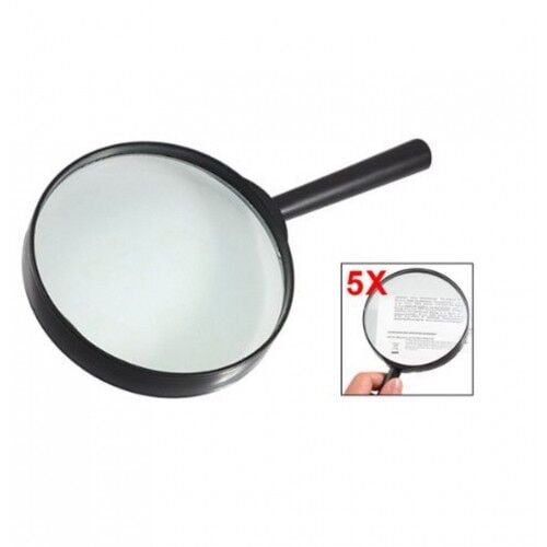 Nikula 5x Büyütme Gücüne Sahip Plastik Siyah Yuvarlak Saplı Büyüteç - 100mm Lens Çapı