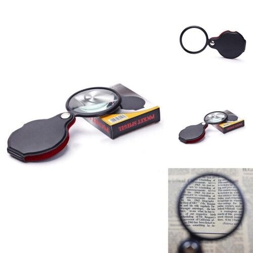 Nikula 5x 60mm Cam Optik Lens Katlanabilir Deri Kaplamalı Cep Büyüteç XX1051 - Şık ve Dayanıklı Tasarım