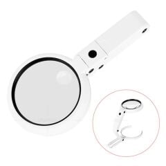 Nikula USB Şarj Edilebilir Katlanabilir 3.5-10x Büyüteç 8 LED'li Masa ve El İçin Taşınabilir Büyüteç FS90RC
