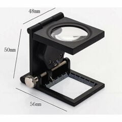 Nikula 28x28 Mm Katlanır Sayaçlı Metal Lüp, 2 LED Işıklı Büyüteç  TH9005A