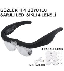 Nikula Şarjlı Gözlük Büyüteç 4 Farklı Lens 11537DC