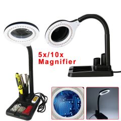 Nikula Esnek 5X / 10X 40 LED Işıklı Büyüteç Lamba Büyüteç Okuma Çalışma Lehim Masa Lambası A808