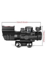 Spike 4X32 Kırmızı Işıklı Tüfek Dürbünü 4x32