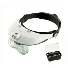 Nikula MG81001-G Başlık Tipi Işıklı Büyüteç - 5 Değiştirilebilir Mercek, LED Işıklı, Ayarlanabilir Şapkalı Model