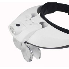 Nikula MG81001-G Başlık Tipi Işıklı Büyüteç - 5 Değiştirilebilir Mercek, LED Işıklı, Ayarlanabilir Şapkalı Model