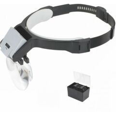 Nikula Şapka Tipi LED Işıklı Büyüteç - 5 Değiştirilebilir Lens, 1x-8x Büyütme Aralığı, Ayarlanabilir Başlık
