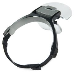 Nikula Şapka Tipi LED Işıklı Büyüteç - 5 Değiştirilebilir Lens, 1x-8x Büyütme Aralığı, Ayarlanabilir Başlık