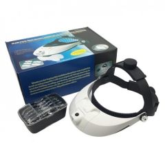Nikula 81001H Başlık Tipi Işıklı Büyüteç - 5 Değiştirilebilir Mercek, LED Işıklı, Ayarlanabilir