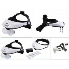 Nikula 81001H Başlık Tipi Işıklı Büyüteç - 5 Değiştirilebilir Mercek, LED Işıklı, Ayarlanabilir