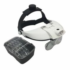Nikula 81001H Başlık Tipi Işıklı Büyüteç - 5 Değiştirilebilir Mercek, LED Işıklı, Ayarlanabilir