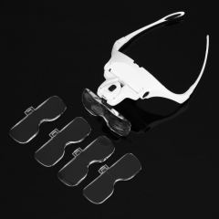 Nikula 5 Lensli 1.0x-3.5x Büyütmeli, 2 Led Işıklı Ayarlanabilir Gözlük Büyüteç - Model 9892B2