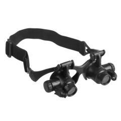 Nikula Gözlük Modeli 10x 15x 20x 25x Lens, 2 Led Işıklı Büyüteç