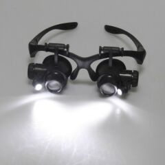 Nikula Gözlük Modeli 10x 15x 20x 25x Lens, 2 Led Işıklı Büyüteç