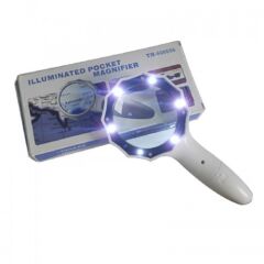 Nikula 4x 70 mm 6 Led Işıklı El Büyüteç - Gümüş Renk