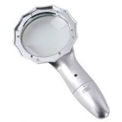 Nikula 4x 70 mm 6 Led Işıklı El Büyüteç - Gümüş Renk