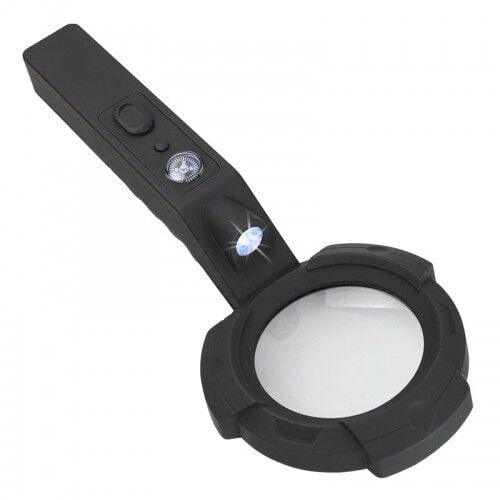 Nikula TH-600557 4x Büyütmeli LED Aydınlatmalı Okuma Büyüteç - Pusula ve Fenerli Tasarım