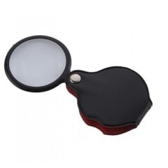 Nikula 10x 35mm Mini Katlanabilir Deri Kaplamalı Cep Büyüteç - Kompakt ve Güçlü Optik Lens