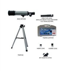 Mini Teleskop 50X360 - Kara Uzay Teleskobu - Aliminyum Gövde Tripodlu