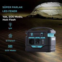 Bix PS80K 80000MAH 296WH 300W AC Priz, 3*Usb-A, 45W Type-C Şarj Taşınabilir Şarj Cihazı Sos Destekli Power Station Güç İstasyonu