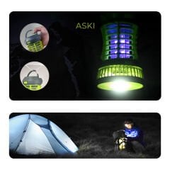 Bix KL-02 Taşınabilir LED Kamp Lambası & Elektrikli Sivrisinek Kovucu | Outdoor - İç & Dış Mekan - USB Şarjlı - Su Sıçramasına Dayanıklı (IPX4)