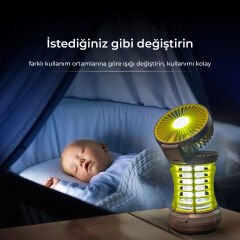 Bix KL-02 Taşınabilir LED Kamp Lambası & Elektrikli Sivrisinek Kovucu | Outdoor - İç & Dış Mekan - USB Şarjlı - Su Sıçramasına Dayanıklı (IPX4)
