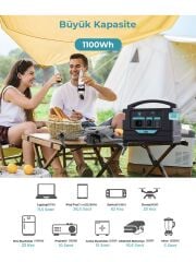 Bix PS300K 300000MAH 1110WH 1000W AC Priz 3*Usb-A 100W Type-C Giriş ve Çıkış Özellikli Hızlı Şarj Teknolojili Taşınabilir Şarj Cihazı Power Station Güç İstasyonu