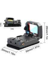 Vism Flipdot Reflex M2 Red Dot Sight - Katlanabilir Optik, Tabanca için 22mm Reflex Nişangâh