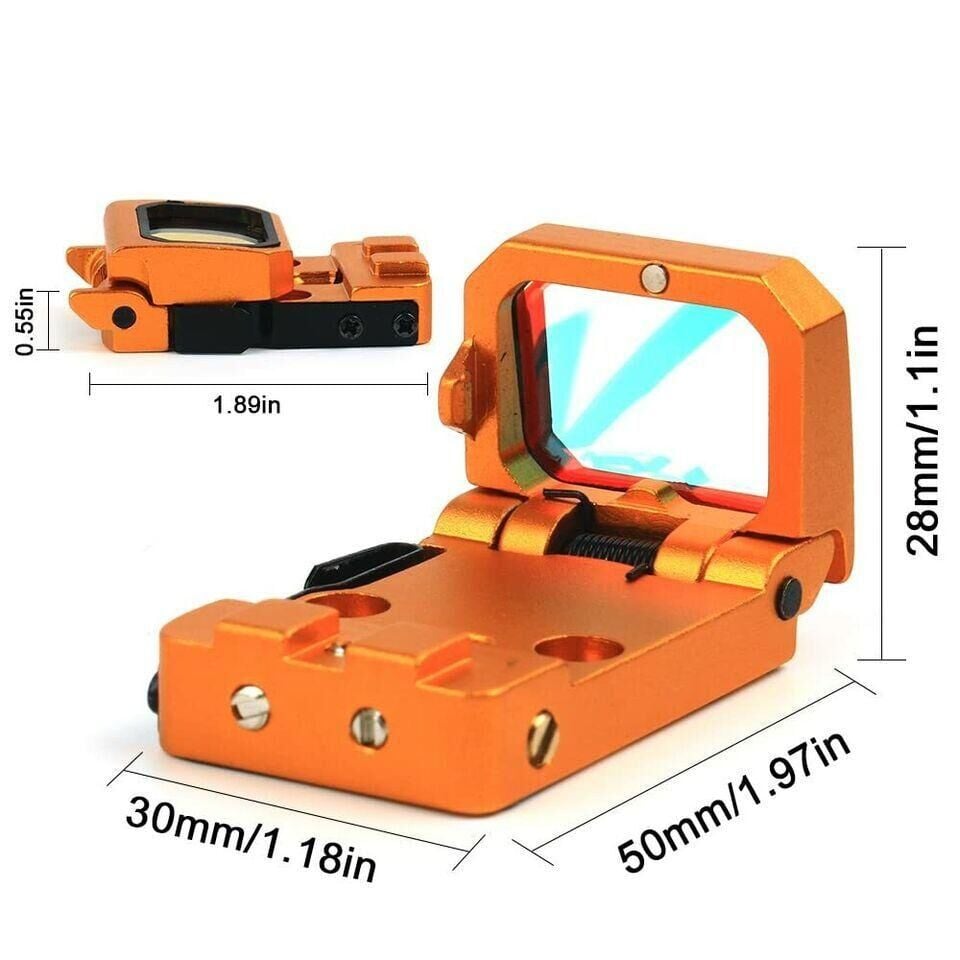 Vism Flipdot Reflex M2 Red Dot Sight - Katlanabilir Optik, Tabanca için 22mm Reflex Nişangâh Turuncu