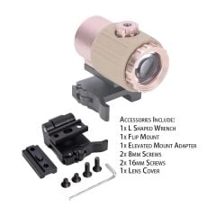 Nikula 558-G43 XPS2 Hedef İşaretleyici Red Dot - Holografik Nişangâh, 5x Büyütmeli Set Çöl Rengi