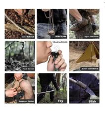 Pusula,Fenerli Yüksek Desibel Düdüklü Hayatta Kalma Kamp Bilekliği - Sarı