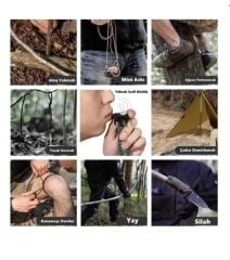 Pusula,Fenerli Yüksek Desibel Düdüklü Hayatta Kalma Kamp Bilekliği - Kırmızı